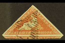 CAPE OF GOOD HOPE  1853 1d Brick Red On Lightly Blued Paper, SG 3, Very Fine Used, 3 Margins Showing Large Portion Of Ad - Non Classés