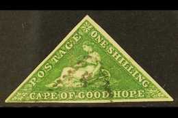 CAPE OF GOOD HOPE  1855-63 1s Bright Yellow Green/white Paper, SG 8, Very Fine Used With 3 Margins For More Images, Plea - Non Classificati