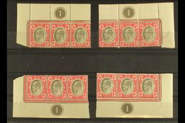 TRANSVAAL  1d Black & Carmine, SG 245 As Four Matching Plate (No 1) Blocks In Strips Of Three From The Four Corners. Min - Sin Clasificación