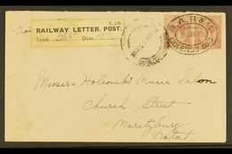 1925 RAILWAY LETTER POST COVER  2d KGV Pair On Cover, Cancelled With Oval "S.A.R. & H. COLENSO 853" 26.1.25 Postmark, "T - Sin Clasificación