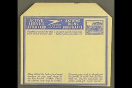 AEROGRAMME  1944 3d Ultramarine On Buff, Larger Format (128x105mm), Afrikaans Stamp Impressions, Inscribed "Active Servi - Unclassified