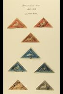 CAPE OF GOOD HOPE TRIANGULARS  A Representative Used Collection Which Includes 1853 (blued Paper) 1d, 4d, Plus 4d Pair,  - Sin Clasificación