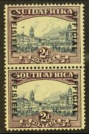 OFFICIALS  1930-47 2d Slate-blue & Bright Purple, Wmk Upright, AIRSHIP FLAW In A Vertical Pair, Only Listed As SG O15a,  - Unclassified