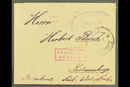 1917  (13 Jul) Stampless POW Cover To Keetmanshoop With "AUS / S.W. AFRICA" Cds Postmark, Putzel Type 3, Plus Violet Ova - Zuidwest-Afrika (1923-1990)