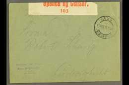 1917  (17 Oct) Stampless Env With Bilingual Censor Tape To Luderitzbucht With "AUS" Cds Cancel (Putzel Type B3 Oc) Overl - South West Africa (1923-1990)