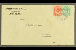 1920  (26 May) Printed Env To Karibib Bearing ½d And 1d Union Stamps Tied By A Superb "WINDHUK S.W.A.P." Cds Cancel, Put - Zuidwest-Afrika (1923-1990)