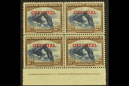 OFFICIAL  1951-2 2d TRANSPOSED OVERPRINTS In An Imprint Block Of Four, SG O26a, Top Pair Lightly Hinged, Lower Pair Neve - South West Africa (1923-1990)