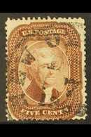 1857-61  5c Brown Jefferson, SG 32, Scott 29, Fine With Large Part New York Cds, Good Colour And Perfs, Buhler Guarantee - Andere & Zonder Classificatie