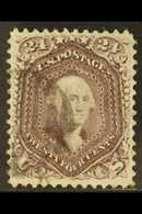 1861-62  24c Red Lilac Washington, SG 66, Scott 70, Superb Colour With Good Perfs And Light Barred Cancel.  For More Ima - Other & Unclassified