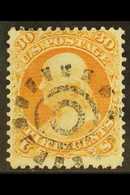 1861-62  30c Orange Franklin, SG 67, Scott 71, Fine With Neat Cogwheel Cork Cancel, Buhler Guarantee Mark. For More Imag - Other & Unclassified