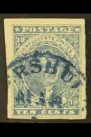 CONFEDERATE STATES  1861 10c Dull Slate Blue Jefferson, SG 2, Scott 2b, Fine With Four Large Margins And Part Blue Cds.  - Autres & Non Classés