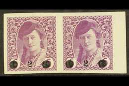 ISSUES FOR BOSNIA  1919 "2" On 6h Mauve Surcharge (Michel 27, SG 50), Mint Marginal Horizontal PAIR, Fresh, Minor Ripple - Altri & Non Classificati