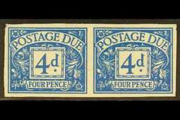 POSTAGE DUE  1954-5 4d Blue, Wmk Tudor Crown, IMPERFORATE PAIR, SG D43a, Never Hinged Mint. For More Images, Please Visi - Autres & Non Classés