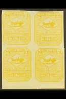 CIRCULAR DELIVERY COMPANY LOCAL STAMPS  EDINBURGH & LEITH 1866 2d Yellow Imperf, SG Spec CD18, Mint BLOCK Of 4, Fresh. ( - Autres & Non Classés
