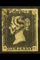 1840  1d Black 'ME' Plate 5, SG 2, Used With 4 Margins & Neat Black MC Pmk Over One Corner. For More Images, Please Visi - Non Classés