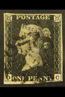 1840  1d Black 'OC', SG 2, Used With 4 Margins & Black MC Cancellation. For More Images, Please Visit Http://www.sandafa - Sin Clasificación