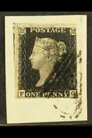 1840  1d Intense Black 'FG' Plate 6 Cancelled By 1844 - TYPE BARRED NUMERAL CANCELLATION, SG 1k, Fresh And Attractive Wi - Non Classés