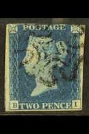 1840  2d Blue 'B I' Plate 2, SG 5, Used Black MC With 3+ Good Margins. An Attractive Example. For More Images, Please Vi - Other & Unclassified