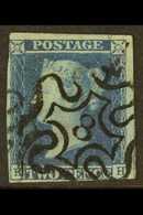 1841  2d Blue Cancelled By "8" IN MALTESE CROSS Postmark, SG 14f, A Superb Strike On This Large Stamp, Margins / Touchin - Altri & Non Classificati