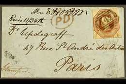 1847-54  10d Brown Embossed, SG 57, On A Cover Front To Paris, Almost Clear Margins All Round - Just Touching Frame At T - Other & Unclassified