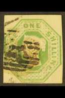 1847-54  1s Green Embossed, SG 55, With Four Clear Margins, Barred Cancel. Cat £1000. For More Images, Please Visit Http - Sonstige & Ohne Zuordnung