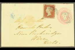 1852  (17 Apr) 1d Postal Stationery Envelope From Dawlish To Ware, Uprated With 1d Red Imperf, Tied By "239" (DAWLISH) I - Altri & Non Classificati