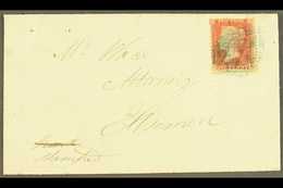 1857  (August) Ellesmere Local Cover Bearing 1d Red "stars" Tied By "274" (ELLESMERE) In BLUE. For More Images, Please V - Other & Unclassified