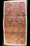 1858-79  1d Red Plate Numbers, AA To TL Complete Reconstruction (mixed Plates) Affixed To A Large Sheet, SG 43/4, Used ( - Autres & Non Classés