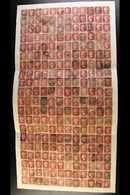 1858-79  1d Red Plate Numbers, AA To TL Complete Reconstruction (mixed Plates) Affixed To A Large Sheet, SG 43/4, Used ( - Sonstige & Ohne Zuordnung