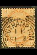 1881  1s Orange-brown Plate 13, SG 163, Neat Upright 1882 Southampton Squared Circle. For More Images, Please Visit Http - Autres & Non Classés