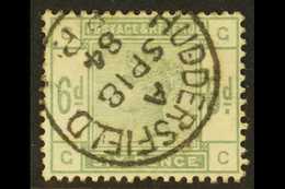 1883-84  6d Dull Green, SG 194, Good Colour And Perfs, Very Fine Huddersfield Cds.  For More Images, Please Visit Http:/ - Otros & Sin Clasificación
