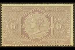 POSTAL FISCAL  1860-7 6d Reddish Purple, Wmk Anchor 16mm, SG F14, Fine Mint. For More Images, Please Visit Http://www.sa - Sonstige & Ohne Zuordnung