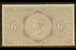 POSTAL FISCAL  1860-7 6d Reddish Lilac, Wmk Anchor 18mm, SG F17, Never Hinged Mint. Rare In This Condition. For More Ima - Autres & Non Classés