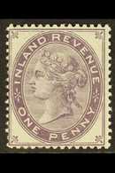 POSTAL FISCAL  1881 1d (Die 4, Plate 144) Wmk Orb Perforated COLOUR TRIAL In Dull Purple, See Note After SG Spec L123 (= - Autres & Non Classés