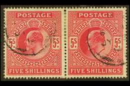 1902-10  5s Bright Carmine, SG 263, HORIZONTAL PAIR Very Fine Used. Scarce Multiple. For More Images, Please Visit Http: - Zonder Classificatie