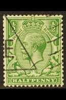 1913  ½d Bright Green, Multiple Cypher Watermark, SG 397, With Good Perfs And Part Machine Cancel. For More Images, Plea - Sin Clasificación
