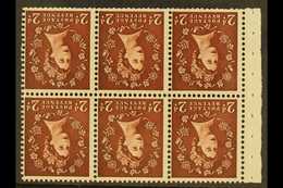 1953  2d Brown Watermark Tudor Crown Inverted, Complete BOOKLET PANE Of Six, SG Spec SB76a, Never Hinged Mint. For More  - Other & Unclassified