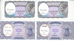 EGYPT 5 10  PT. PIASTERS 1999 P-188b 189b SIG/HASANAIN SET 4 UNC NOTES */* - Egipto