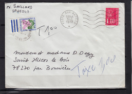 MILITARIA  Lettre TAXEE  Cachet " POSTE AUX ARMEES "  Le 5 1 1977   Pour 78270  SAINT ILLIERS Le BOIS Par BONNIERES - 1960-.... Briefe & Dokumente