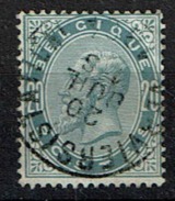 39 Obl  Verviers (Central)  Gris Verdâtre - 1883 Léopold II