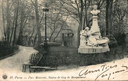 PARIS PARC MONCEAU STATUE DE GUY DE MAUPASSANT - Statues