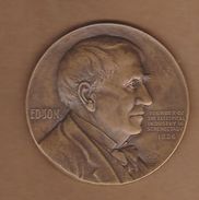 AC - THOMAS EDISON SCHENECTADY'S HALF CENTURY OF ELECTRICAL PROGRESS GENERAL ELECTRIC 1886 - 1936 BRONZE MEDAL - Gewerbliche