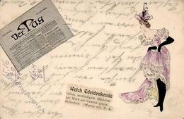 Jugendstil Frau  Künstlerkarte 1902 I-II (fleckig) Art Nouveau - Other & Unclassified