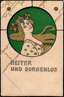 Jugendstil Frau  Prägedruck I-II Art Nouveau - Other & Unclassified