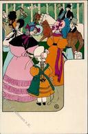Jugendstil Frauen Kind Reiter Künstlerkarte I- Art Nouveau Femmes - Andere & Zonder Classificatie