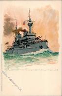Bohrdt, H. SM Panzerschiff Kaiser Friedrich III Künstlerkarte I-II - Other & Unclassified