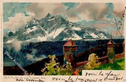 Diemer, Zeno Der Pilatus Von Luzern Aus Künstler-Karte 1900 I-II - Andere & Zonder Classificatie