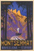 Kunst Montserrat Barcelona Spanien Plakat Sign. Martra Ca. 27 X 41 Cm Eisenbahn I-II Chemin De Fer - Andere & Zonder Classificatie