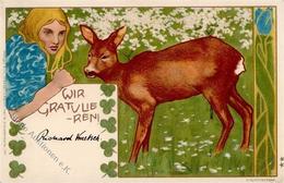 Künstler R Sign. Rosenberger, O. Frau Reh Künstlerkarte 1899 I-II - Andere & Zonder Classificatie