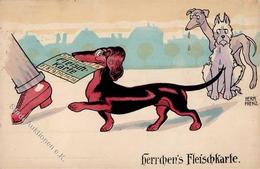 Künstler Sign. Frenz, Herm. Dackel Hunde  Künstlerkarte 1917 I-II Chien - Andere & Zonder Classificatie